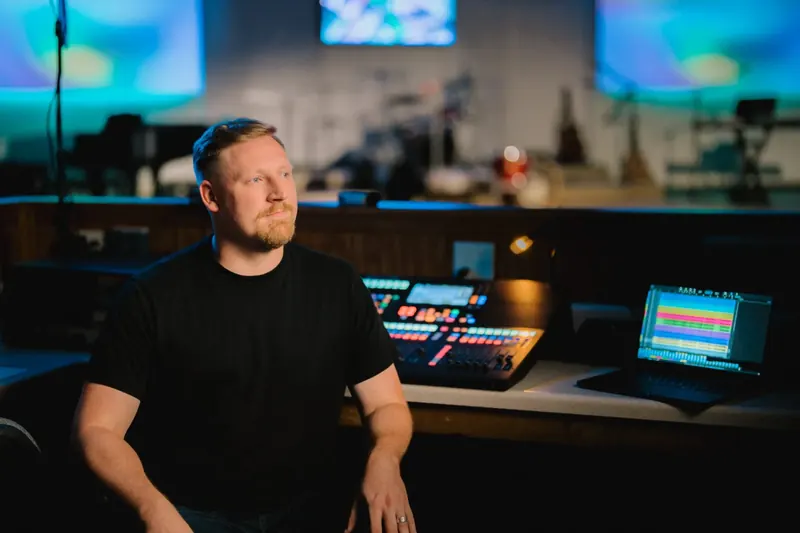 Worship audio engineer portrait