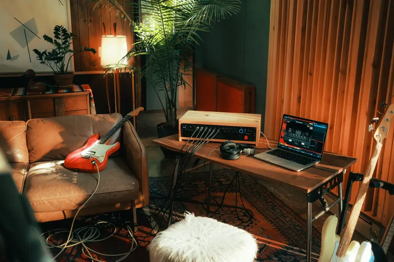 Fender Quantum LT audio interface in a working studio lifestyle setting