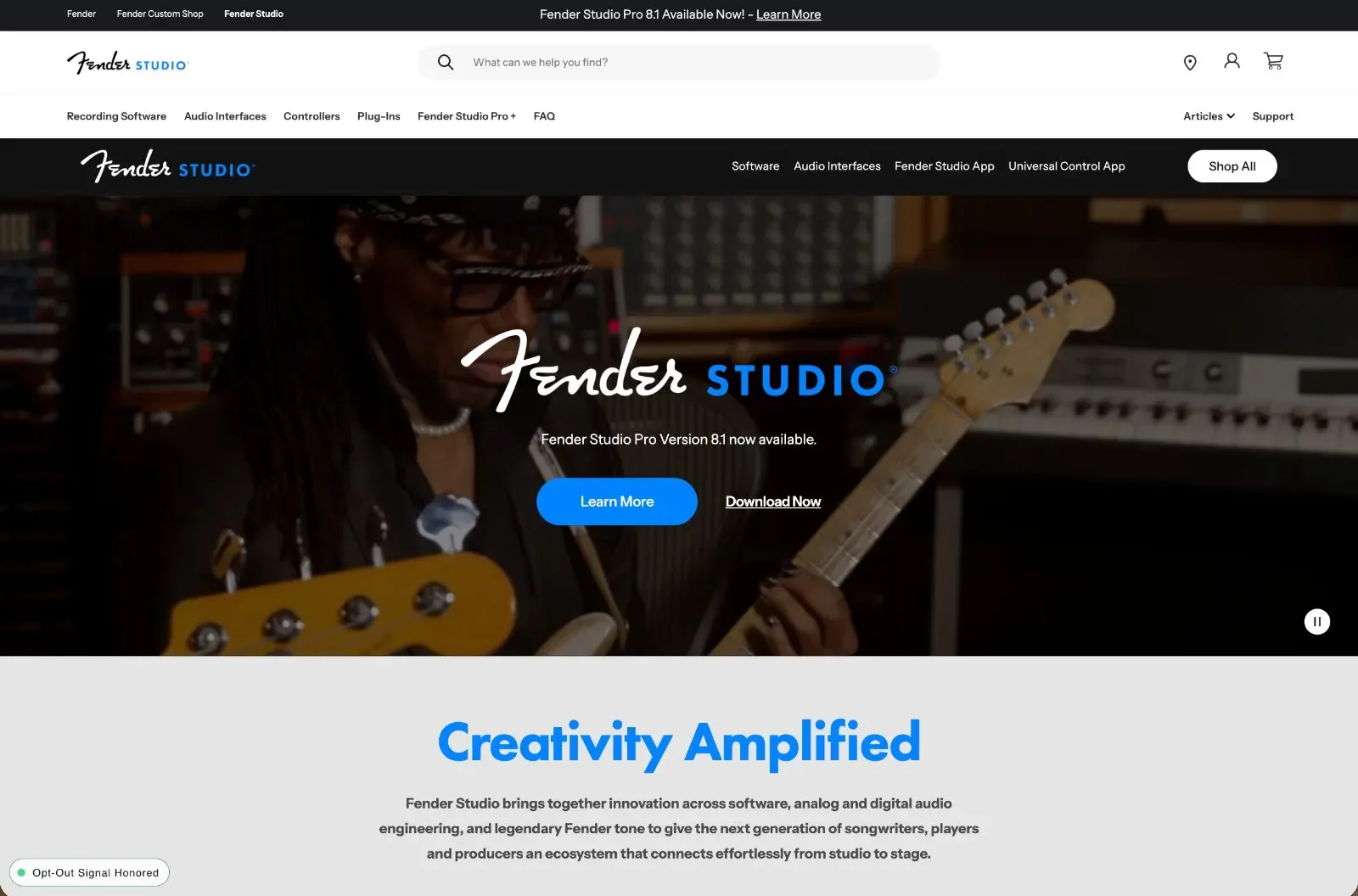 Fender Studio on Fender.com